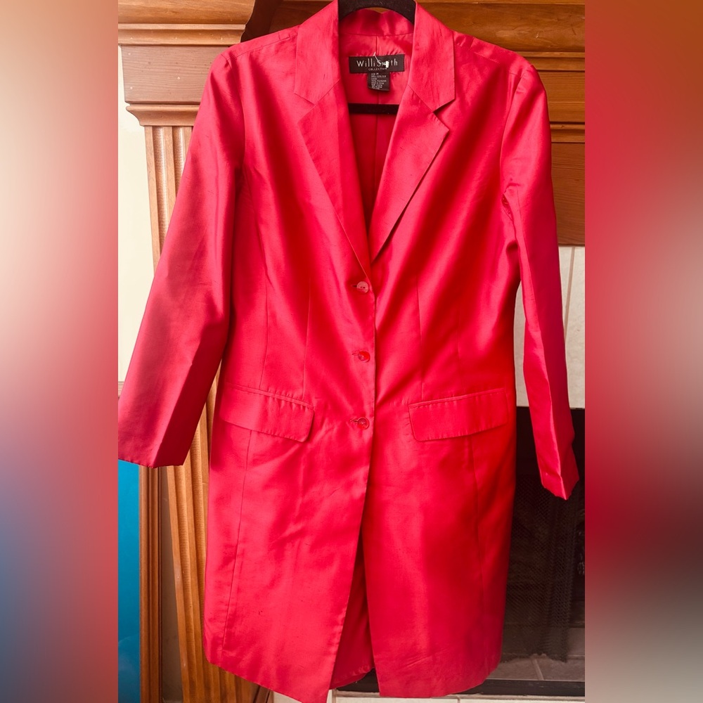 Willi Smith Scarlet Long Blazer